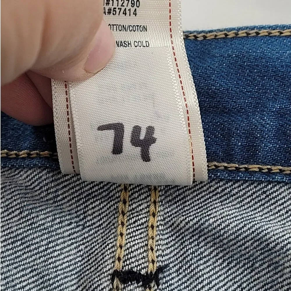 True Religion Light Blue‎ Denim Bobby Distressed Mens Straight Leg Jeans size 31